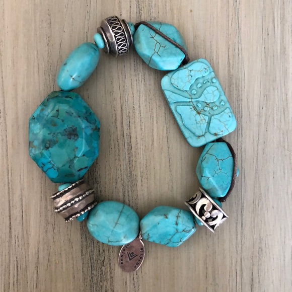 Silpada sterling/turquoise stretch bracelet 🎄 - Picture 1 of 1
